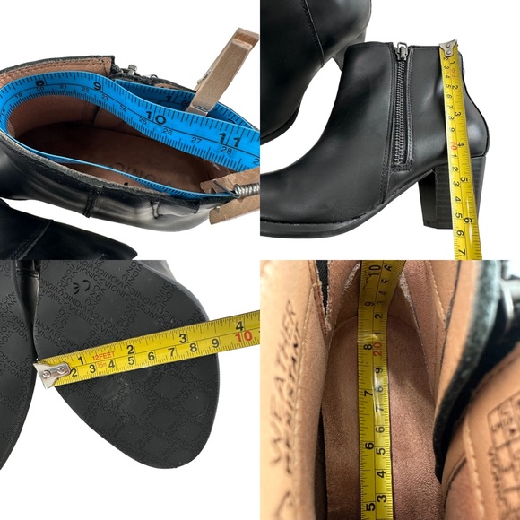 Vionic Madeline Black Leather Block Heel Ankle Booties Women’s Size Size 5 - Picture 14 of 16